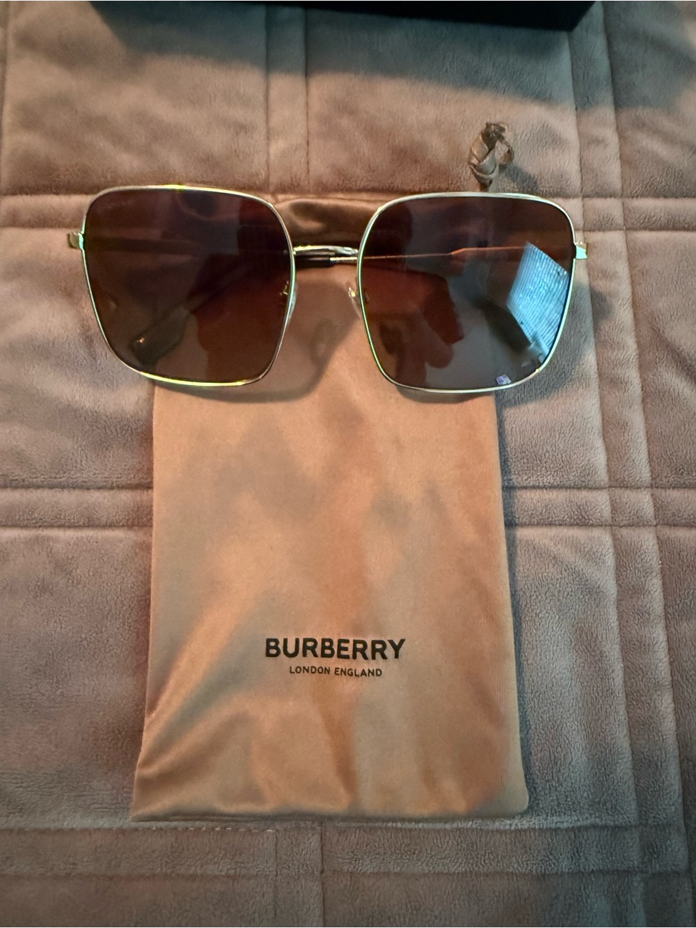 Burberry Tan and Black Sunglasses